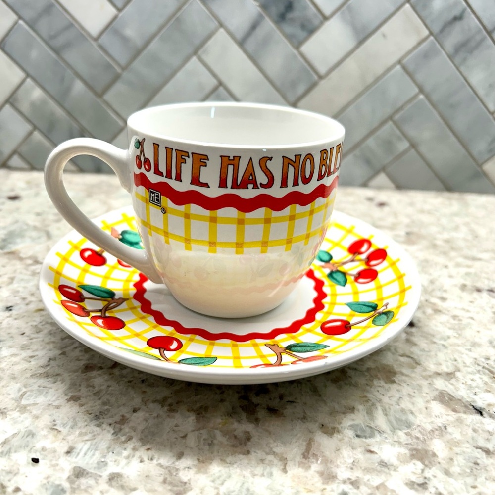 Mary Engelbreit Cup and Saucer, “Life Has No Blessing Like a Good Friends”